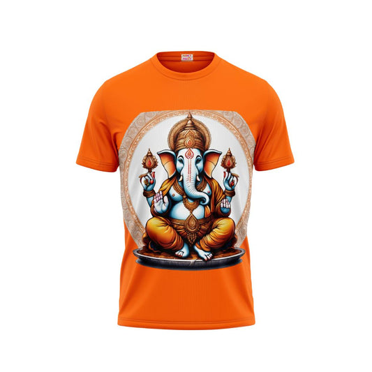 Next Print Ganesha Printed Tshirt Orange Colour Design 37