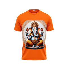 Next Print Ganesha Printed Tshirt Orange Colour Design 37