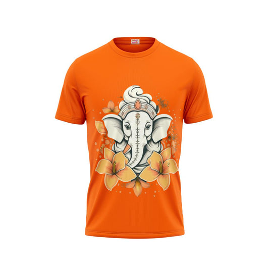 Next Print Ganesha Printed Tshirt Orange Colour Design 39