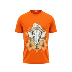 Next Print Ganesha Printed Tshirt Orange Colour Design 39