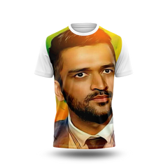 MS Dhoni Photo Printed T-Shirt.