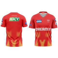 Next Print Customised Ipl Punjab Kings Printed V Neck Jersey