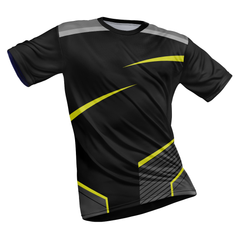 Polyester Half Sleeve Jersey with Round Collar and All Over Digital Print.