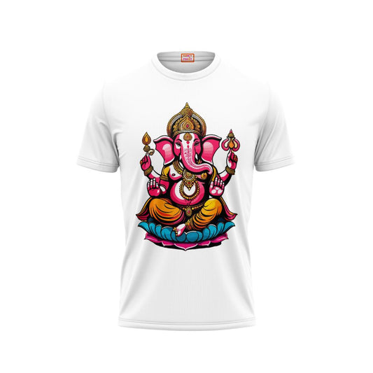 Next Print Ganesha Printed Tshirt White Colour Design 4