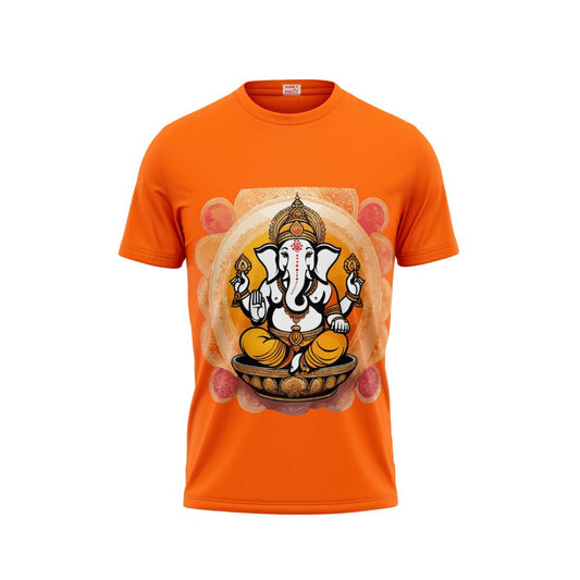 Next Print Ganesha Printed Tshirt Orange Colour Design 4