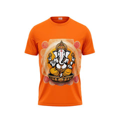 Next Print Ganesha Printed Tshirt Orange Colour Design 4