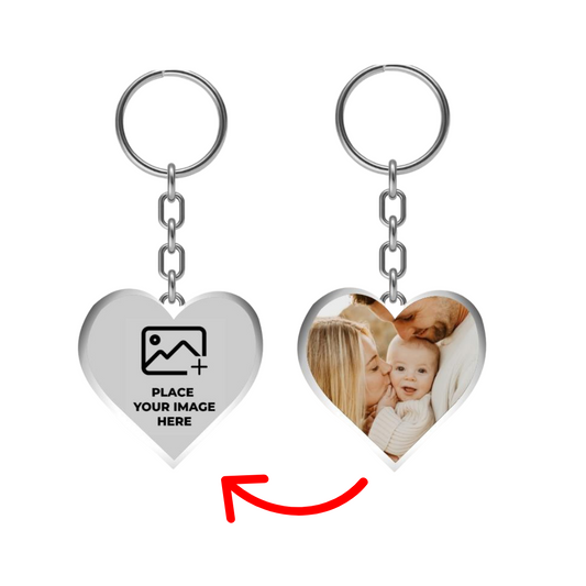 Next Print Custom Photo Printed Heart Shape Key Chain.