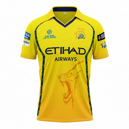 NextPrint Custom Cricket Chennai Team Jersey – Personalized Sports Jersey with Name & Number | Custom Sublimation Cricket Uniform India