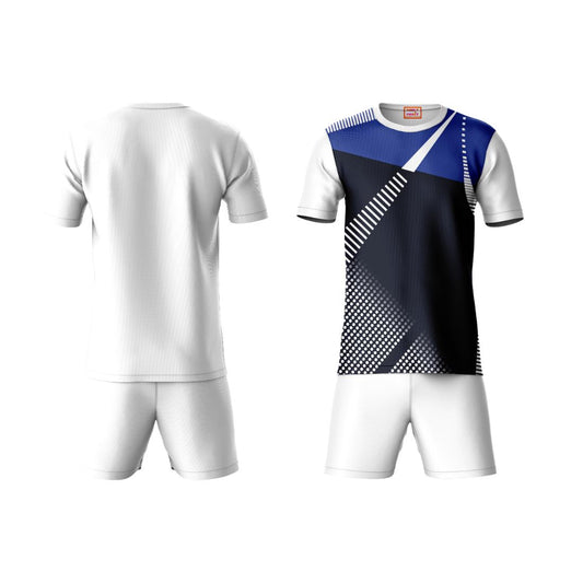 Next Print Round neck jersey white with shorts NPTS135