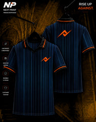 NextPrint Midnight Blue Pinstripe Performance Polo Jersey | Premium Custom Sportswear
