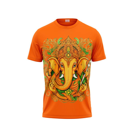 Next Print Ganesha Printed Tshirt Orange Colour Design 40