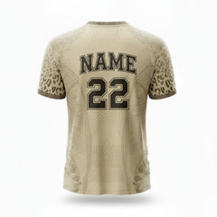 Next Print Desert Leopard Sports Jersey – Custom Name & Number | Kids, Men, Women Sizes 2Y to 4XL | Football, Cricket, E-Sports Jersey | Breathable Fabric | Premium Sublimation Print Beige