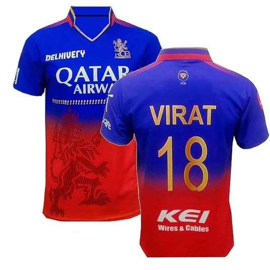 Next Print RJM Viart Kohli 18 Bangalore Cricket Team New Jersey Tshirt for (Men & Boys & Kids)
