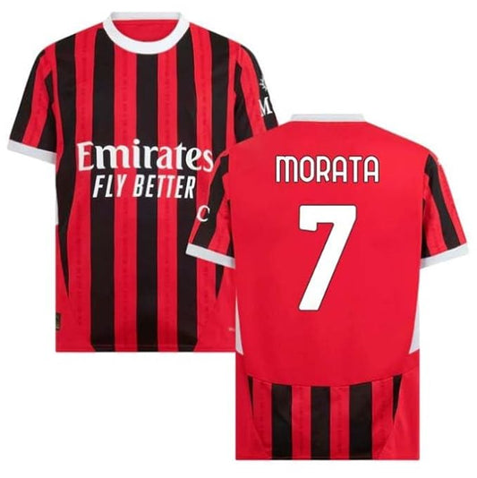 Next Print Alvaro Morata Jersey Milan Team New Football Jerseys Club Men's Home 2024/2025 New