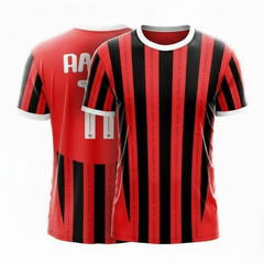 Next Print A.C. Milan 2024-25 Football Jersey | Personalized Custom Name & Number Red Black Team Shirt | Lightweight Dry-Fit Milan Club Supporter Fanwear for Men, Women, Kids | Official Milan Soccer Jersey