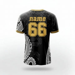 Next Print Real Dragon Custom Football Jersey – Black Edition, Personalized with Name and Number, Dry-Fit Team Sportswear for Men, Women & Kids | Premium Customized Football Team Jersey India