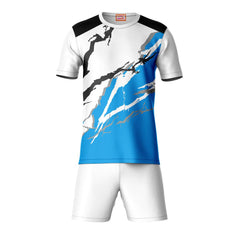 Next Print Round neck jersey white with shorts NPTS149