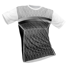 Polyester Half Sleeve Jersey with Round Collar and All Over Digital Print.