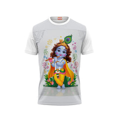 Next Print Krishna janmashtami Printed Tshirt White Design 11