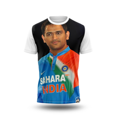MS Dhoni Photo Printed T-Shirt.