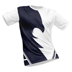Polyester Half Sleeve Jersey with Round Collar and All Over Digital Print.
