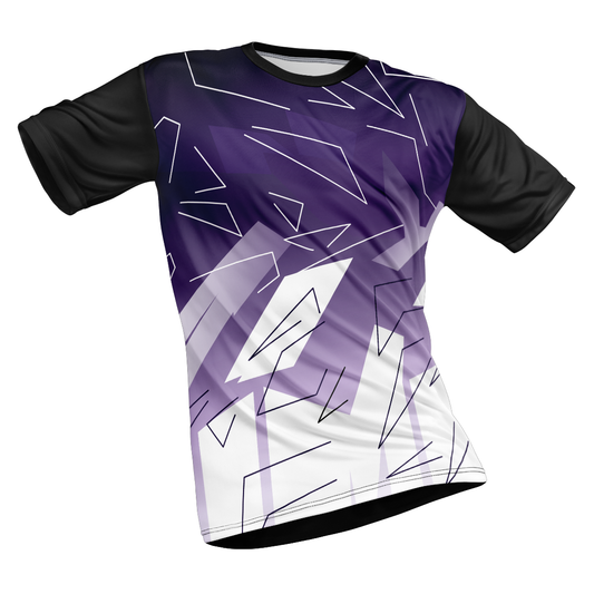 Polyester Half Sleeve Jersey with Round Collar and All Over Digital Print.