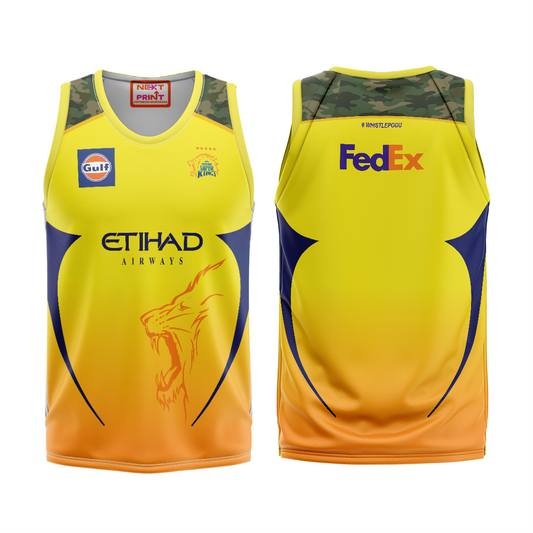 Next Print Customised Ipl Chennai Super Kings Basketball Printed Jersey.
