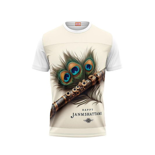 Next Print Krishna janmashtami Printed Tshirt White Design 15