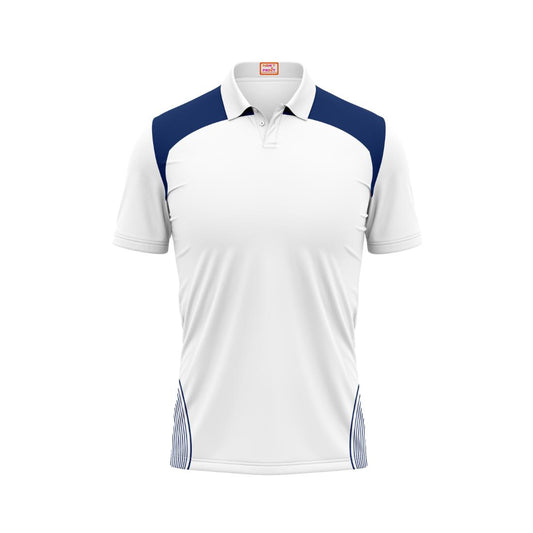 Next Print Customized Polo Neck White Jersey - NPTS107