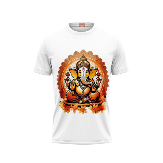Next Print Ganesha Printed Tshirt White Colour Design 5