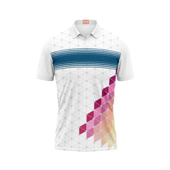 Next Print Customized Polo Neck White Jersey NPTS64