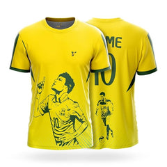 Next Print Glory Edition Brazil-Inspired Personalized Football Jersey | Custom Name & Number Yellow Supporter Shirt | Lightweight Dry-Fit Unisex Fan Sportswear Men Women Kids Group Event Gifting Soccer Top India