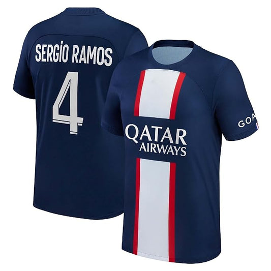 Sergio Ramos Jersey 4 Number Paris Club Team Old Football Jerseys Club Men's Home