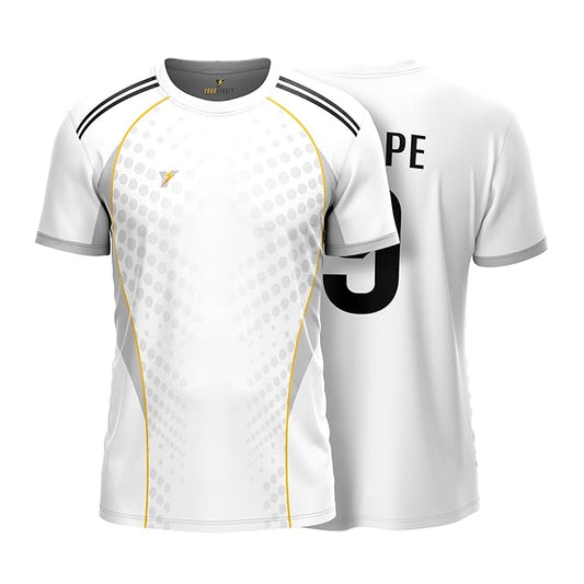 Next Print 2025/26 Personalized Home Football Jersey | Custom Name & Number Club Team Fan Shirt | Lightweight Dry-Fit Unisex Sportswear Men Women Kids | Group Gifting Summer Sports Top India White