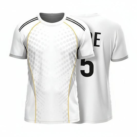 Next Print 2025/26 Personalized Home Football Jersey | Custom Name & Number Club Team Fan Shirt | Lightweight Dry-Fit Unisex Sportswear Men Women Kids | Group Gifting Summer Sports Top India White