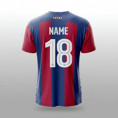 Next Print Barcelonafan Football Jersey 2023-24 | Custom Name & Number FC Barcelonafan Home Fan Shirt | Personalized, Breathable Dry-Fit Soccer Jersey for Men, Women & Kids Premium Unisex Club Match Day T-Shirt