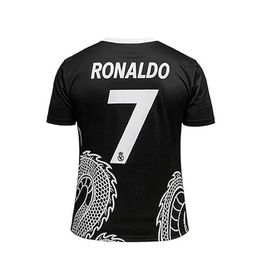 NextPrint Ronaldo #7 Black Jersey 2023 – Football Shirt for Men & Boys (7–8 Years)