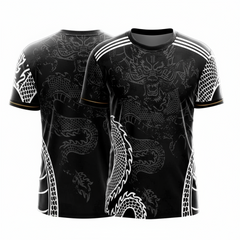 Next Print Real Dragon Custom Football Jersey – Black Edition, Personalized with Name and Number, Dry-Fit Team Sportswear for Men, Women & Kids | Premium Customized Football Team Jersey India