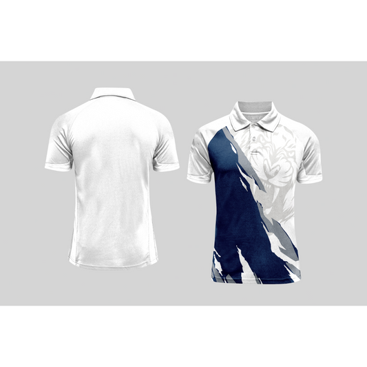 Next Print Cricket Polo Half White Customized Jersey NPCWH00A61