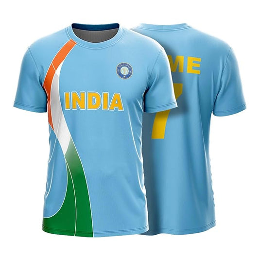 NextPrint India World Cup Jersey Collection CWC 2007 | Customised Cricket Jersey with Name & Number | Sizes 2Y to 4XL | Men, Women & Kids | Breathable Sportswear for Fans T-Shirt
