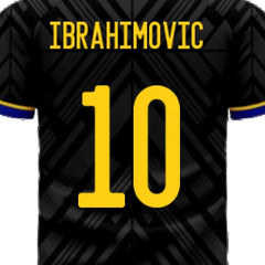 Next Print Ibrahimovic Jersey 10 Number National Jersey Football Jerseys Men's Away