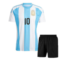 NextPrint Messi #10 Argentina Home Jersey Set – Football Kit with Shorts for Kids, Boys & Men