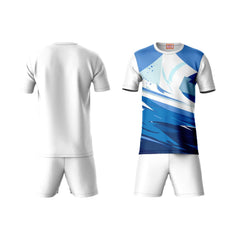 Next Print Round neck jersey white with shorts NPTS162