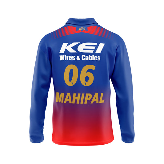 Mahipal Lomror RCB Full Sleeve Polo T Shirt RCBFSPT6