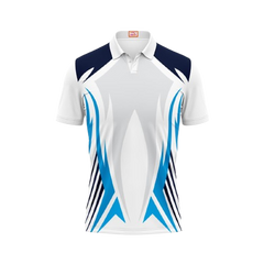 Next Print Customized Polo Neck White Jersey NPTS77