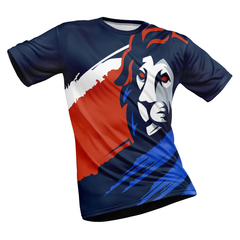 Polyester Half Sleeve Jersey with Round Collar and All Over Digital Print.