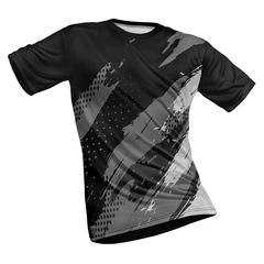 Polyester Half Sleeve Jersey with Round Collar and All Over Digital Print.