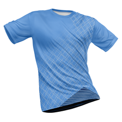 Polyester Half Sleeve Jersey with Round Collar and All Over Digital Print.