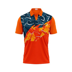 Next Print Polo Neck Printed Jersey Orange Design NP00223