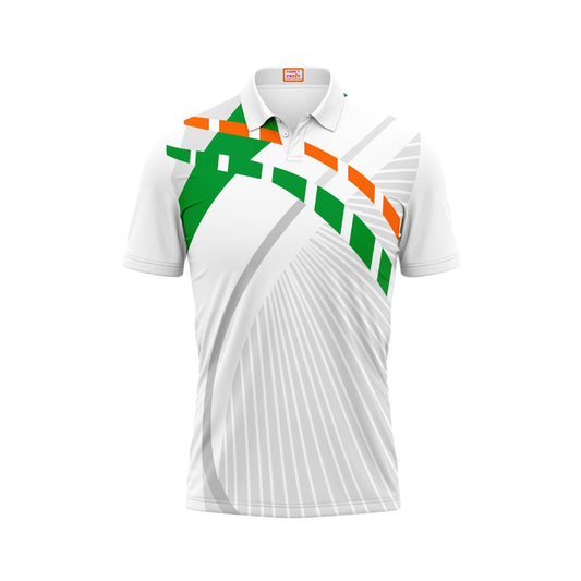 Next Print Customized Polo Neck White Jersey - NPTS109